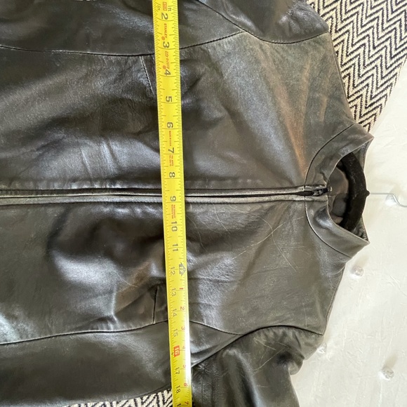 BCBG Minimalist Black Leather Jacket - Picture 12 of 14